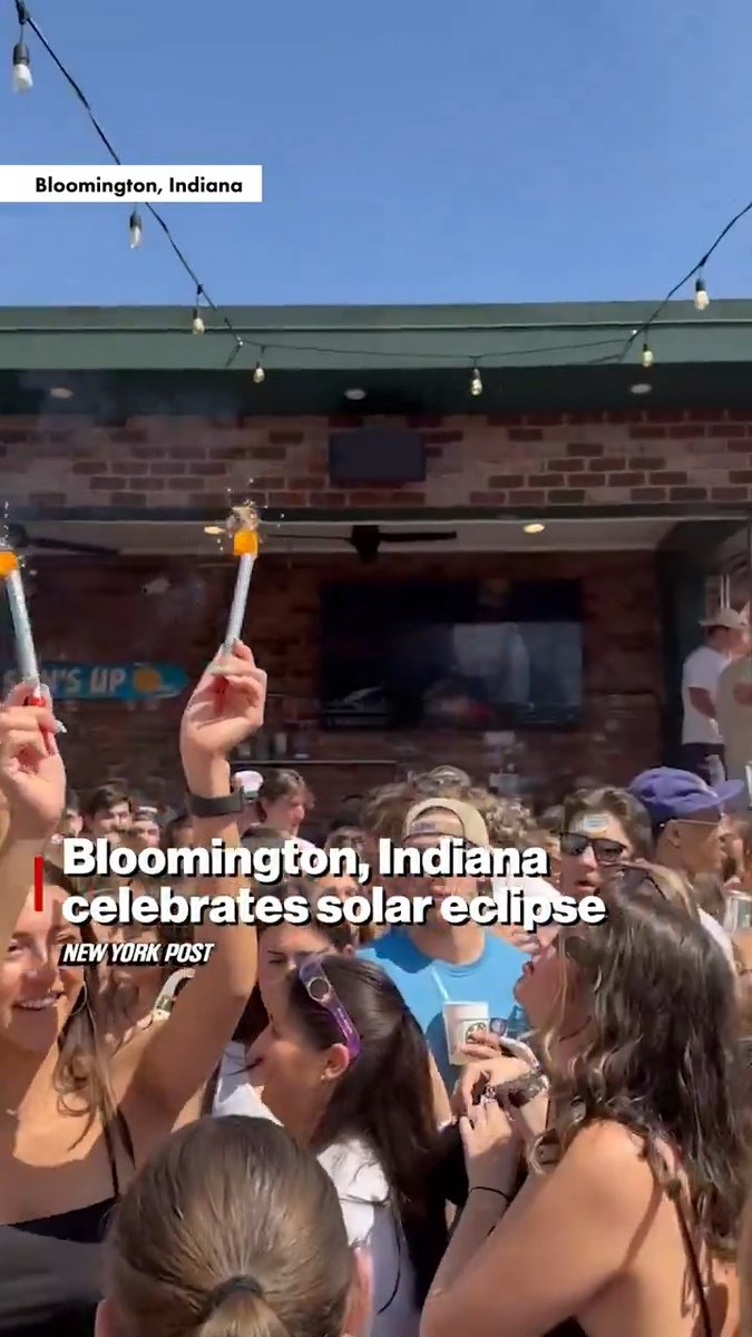 Bloomington, Indiana celebrates solar eclipse.