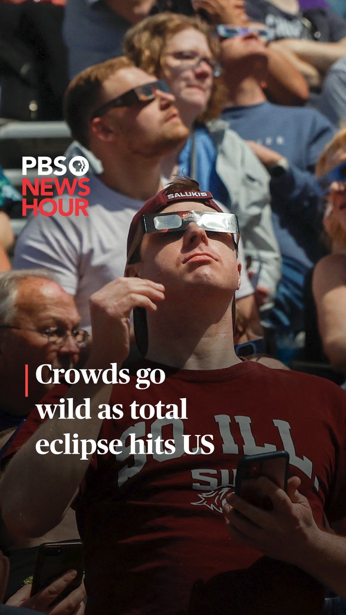 Spectators in Carbondale, Illinois, were treated to a spectacular show as a total solar eclipse passed over Monday. The city was also in the path of totality for the 2017 eclipse. Thousands of people gathered at Southern Illinois University's Saluki Stadium to view the eclipse.