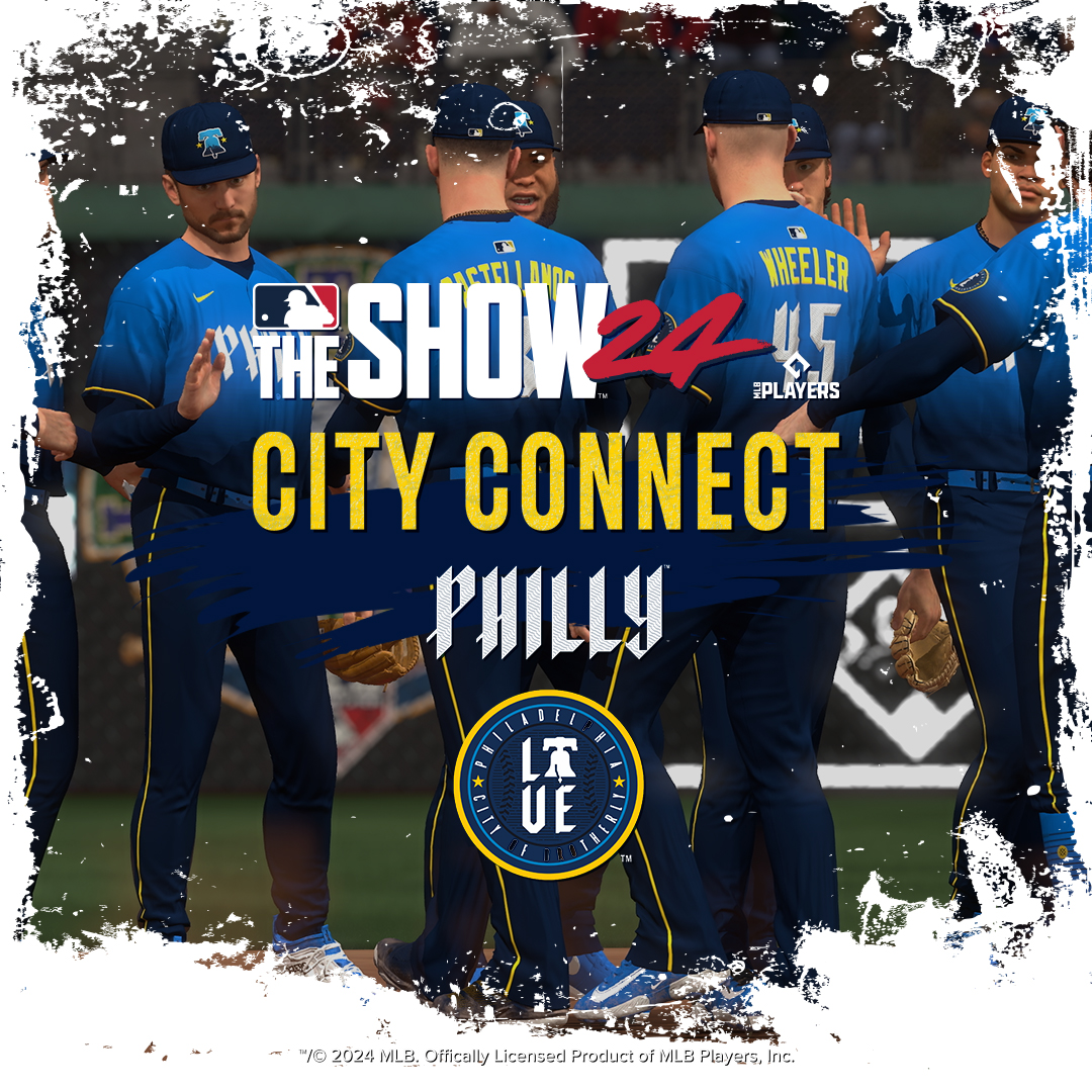 Get ready to rep the City of Brotherly Love like never before! 🌆⚾ We're thrilled to show off the iconic Philadelphia Phillies Nike City Connect uniform making its debut in MLB The Show 24, and trust us, it's a game-changer!🎮 #PhilliesCityConnect #MLBTheShow #NikeCityConnect