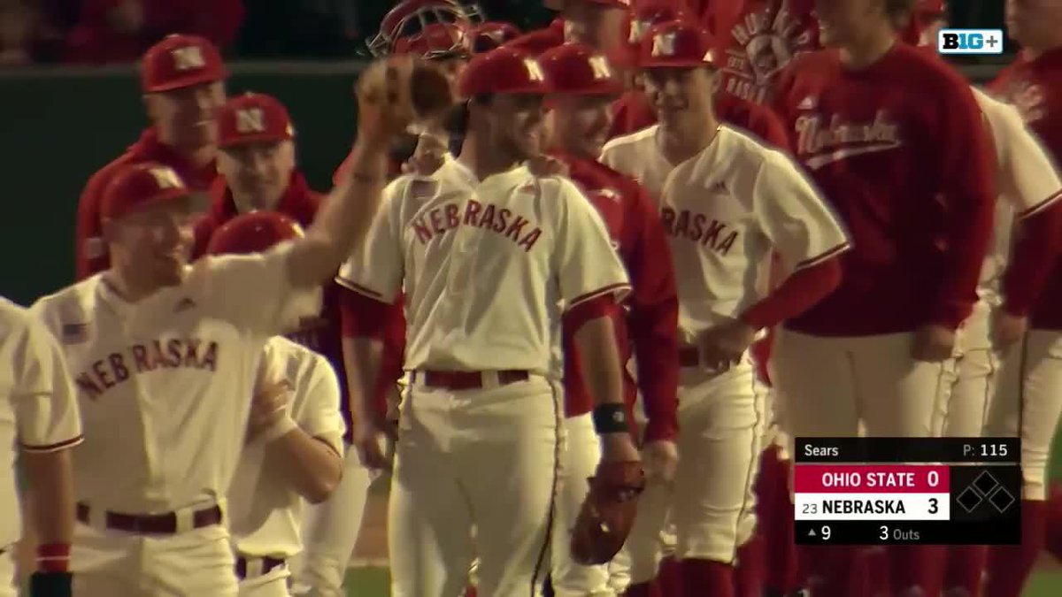 𝐁𝐢𝐠 𝐓𝐞𝐧 𝐏𝐢𝐭𝐜𝐡𝐞𝐫 𝐨𝐟 𝐭𝐡𝐞 𝐖𝐞𝐞𝐤 😤 Brett Sears was absolutely filthy Friday night. Final line: 9 IP, 2 H, 0 R, 10K Brett Sears x Nebraska Baseball
