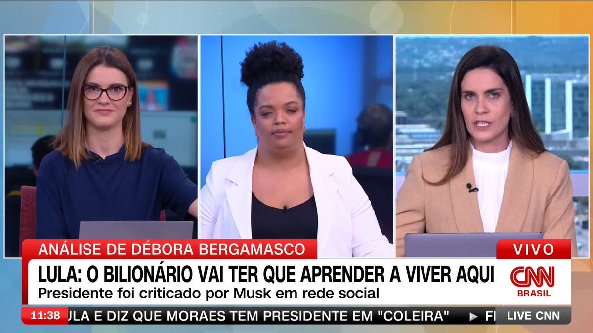 Lula (PT) falou que "um bilionário que constrói foguete vai ter que aprender a viver aqui" no planeta Terra. A fala se deu sob o contexto do negacionismo climático por autoridades. O presidente foi criticado nos últimos dias por Elon Musk #LiveCNNBrasil
