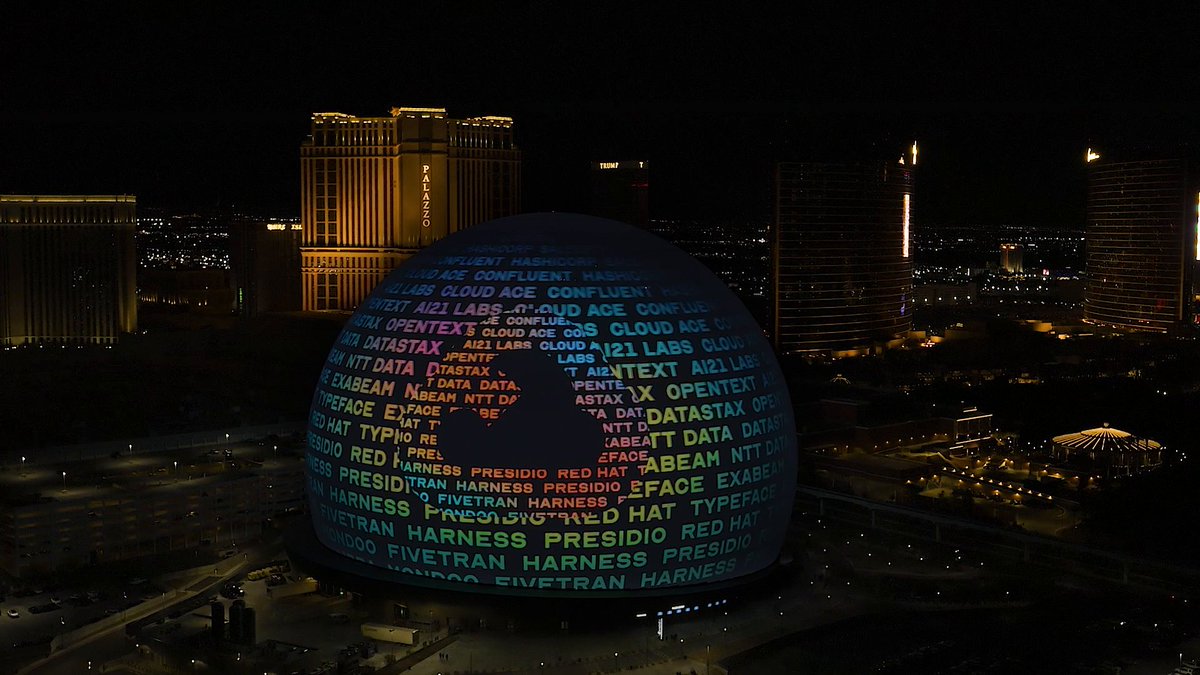 Thank you to our top tier #GoogleCloudNext sponsors—we are excited to see your names in 1.2 million lights! Google Cloud Partners