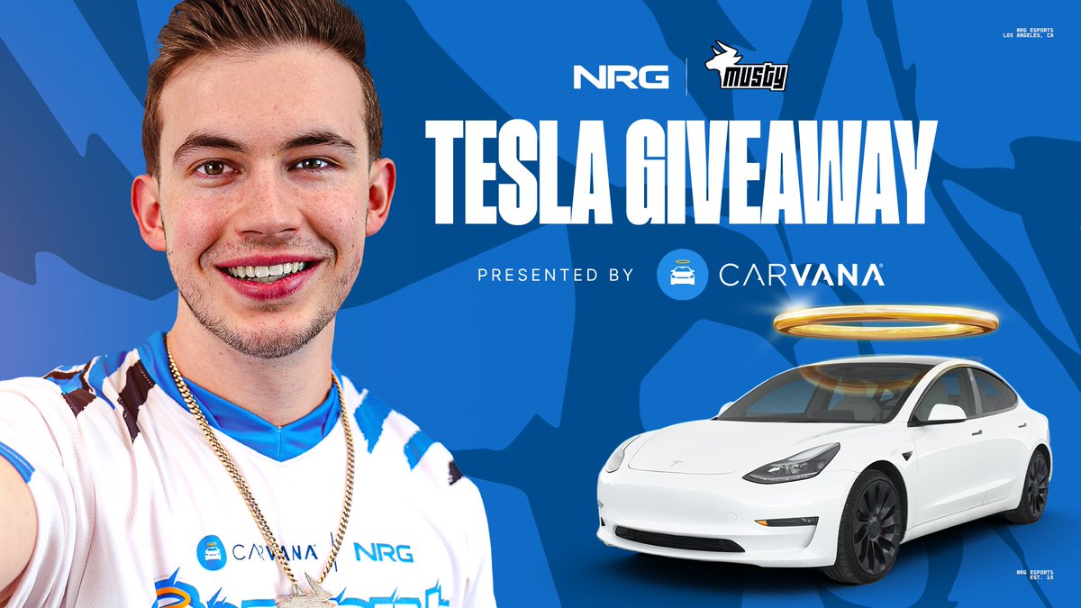 WE ARE GIVING AWAY A TESLA!! LIKE THIS TWEET &amp; Enter to Win a Tesla courtesy of NRG x Musty and our partners Carvana! Tap in: