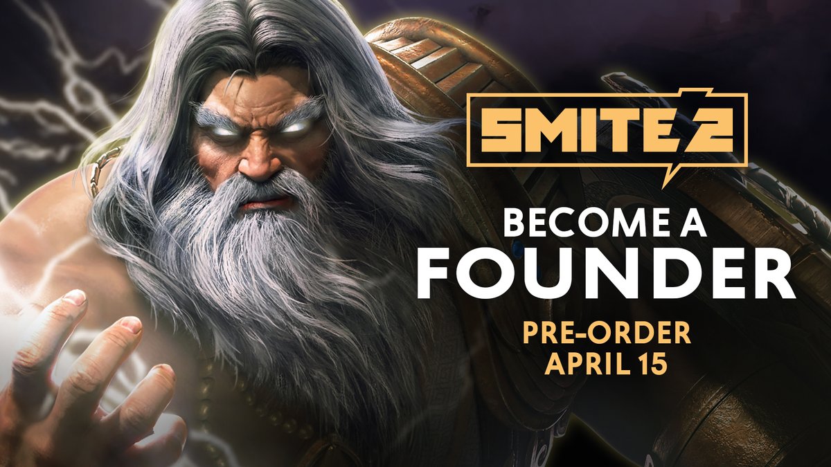 Pre-orders for the SMITE 2 Founder's Edition start on April 15! Mark your calendars and get ready to pick one up for guaranteed access to weekend Closed Alpha Tests starting in ⚡May 2024⚡, all SMITE 2 gods FOREVER, 2x Legacy Gems, amazing Cross-Gen Skins, and more!
