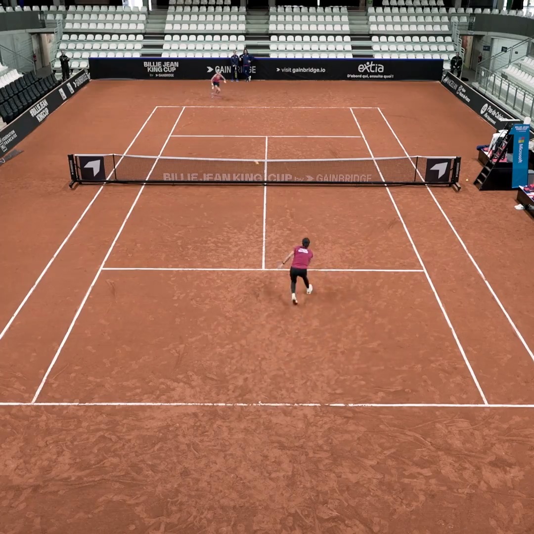 Love this practice point between Heather Watson &amp; Katie Boulter 🔥 Putting in the work ahead of the Billie Jean King Cup in France