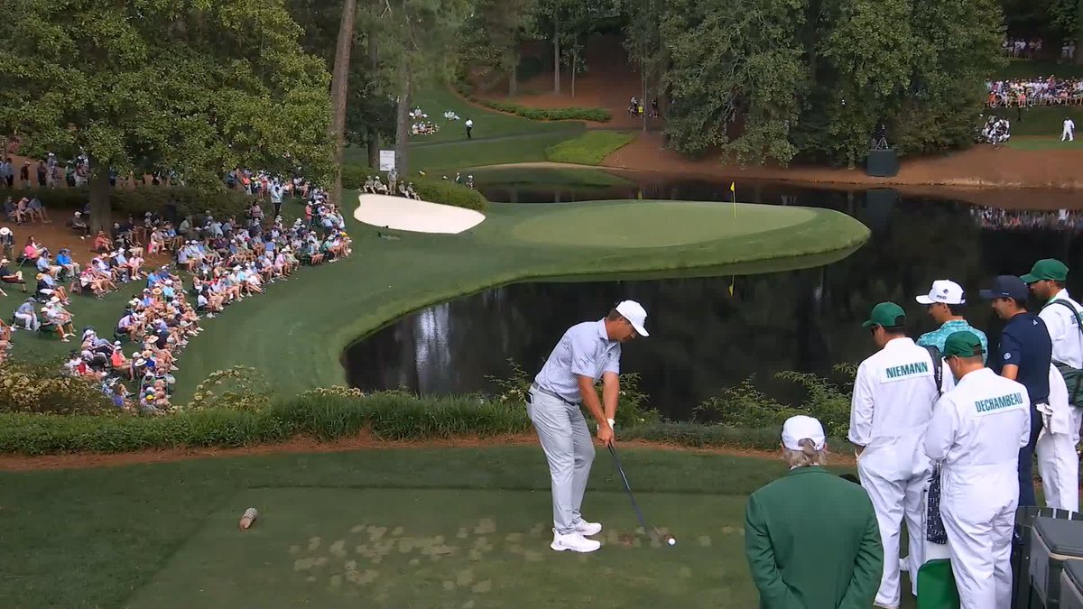 Making par the hard way. Bryson DeChambeau slam dunks his third shot on No. 8. #themasters