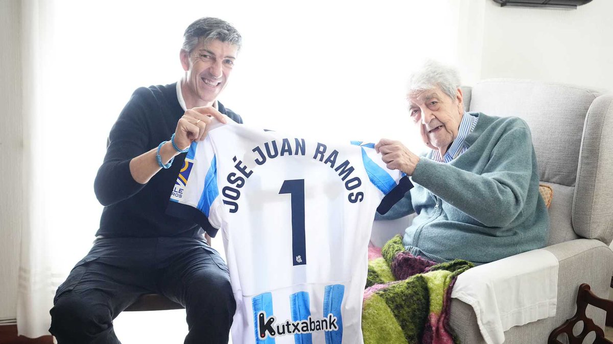 🫂 𝗨𝗻 𝗮𝗺𝗶𝗴𝗼 𝗽𝗮𝗿𝗮 𝘁𝗼𝗱𝗮 𝗹𝗮 𝘃𝗶𝗱𝗮. 🎂 El martes José Juan Ramos, socio número 1 del Club, cumplió 95 años y recibió una gran sorpresa por parte de Imanol. 💙 Sentimiento Txuri Urdin. 𝐙𝐎𝐑𝐈𝐎𝐍𝐀𝐊! #WeareReal