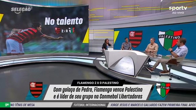 Seleção analisa os números do Flamengo na vitória contra o Palestino na Libertadores: "Sofreu em um jogo que não era para sofrer nada. Para ser justo, Palestino merecia o empate"