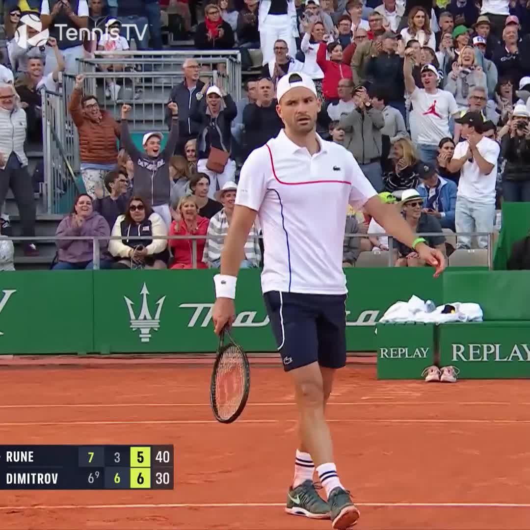 DISCLAIMER: This point had everything 🤯 Grigor Dimitrov #RolexMonteCarloMasters