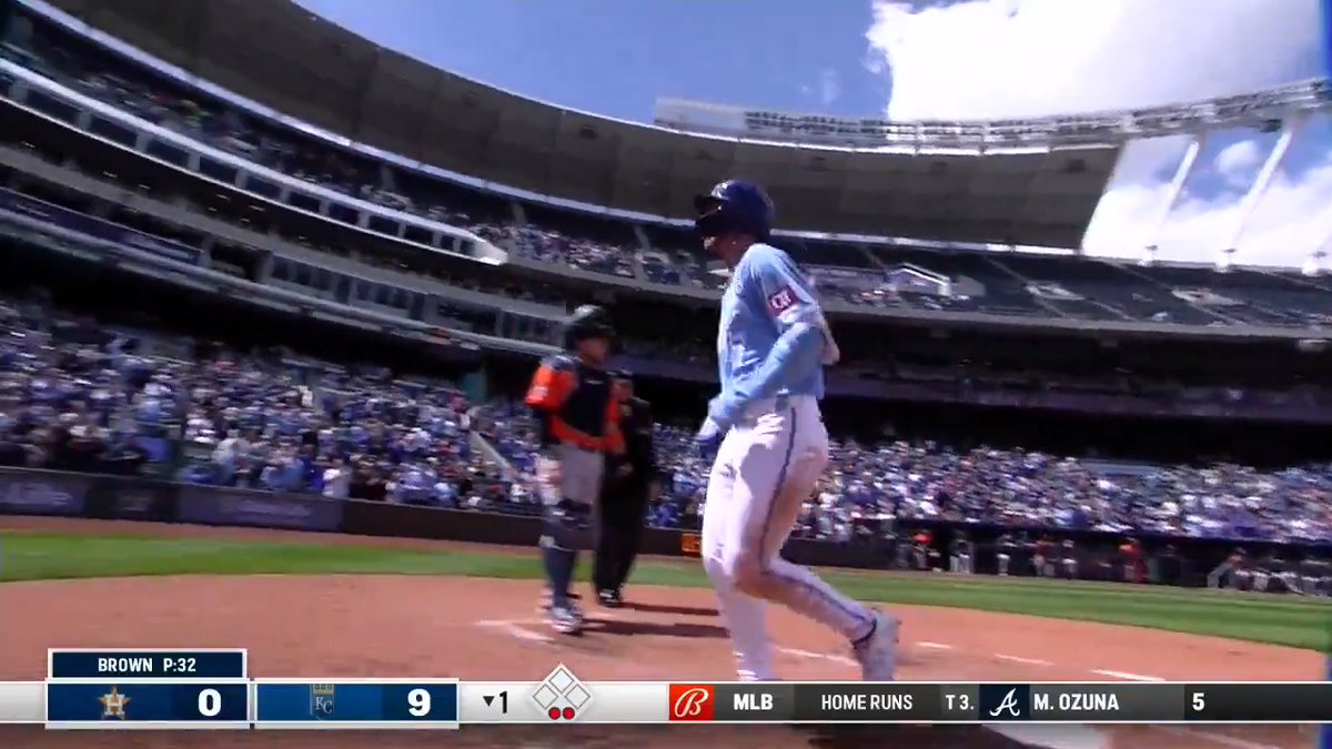 BOBBY WITT JR. The Kansas City Royals have scored 9 runs in the first inning 🤯