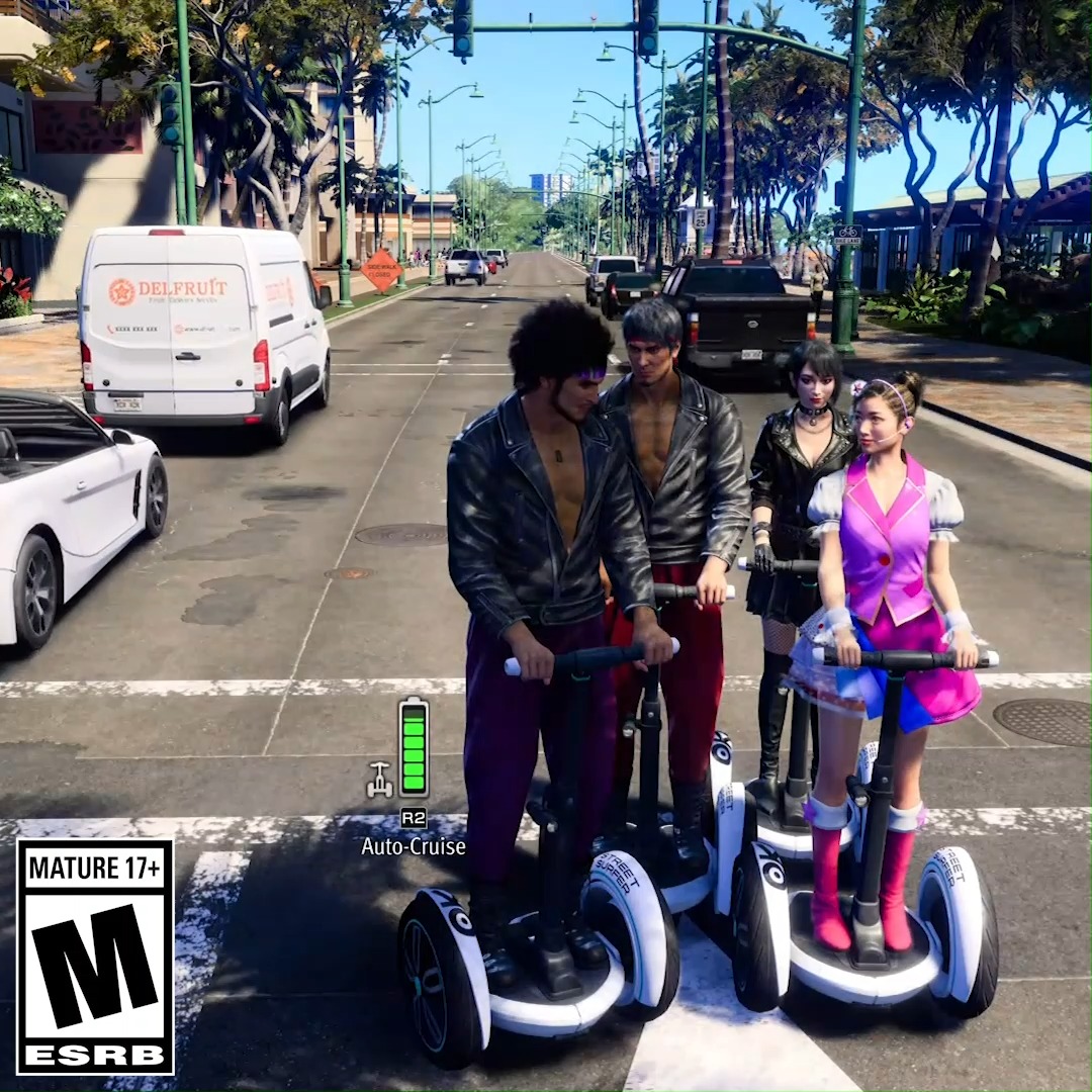 Whoa, breakin' the law! Breakin' the world kowase! 🎸 What's your favorite song to listen to while breaking the law on your Street Surfer in Like a Dragon: Infinite Wealth?
