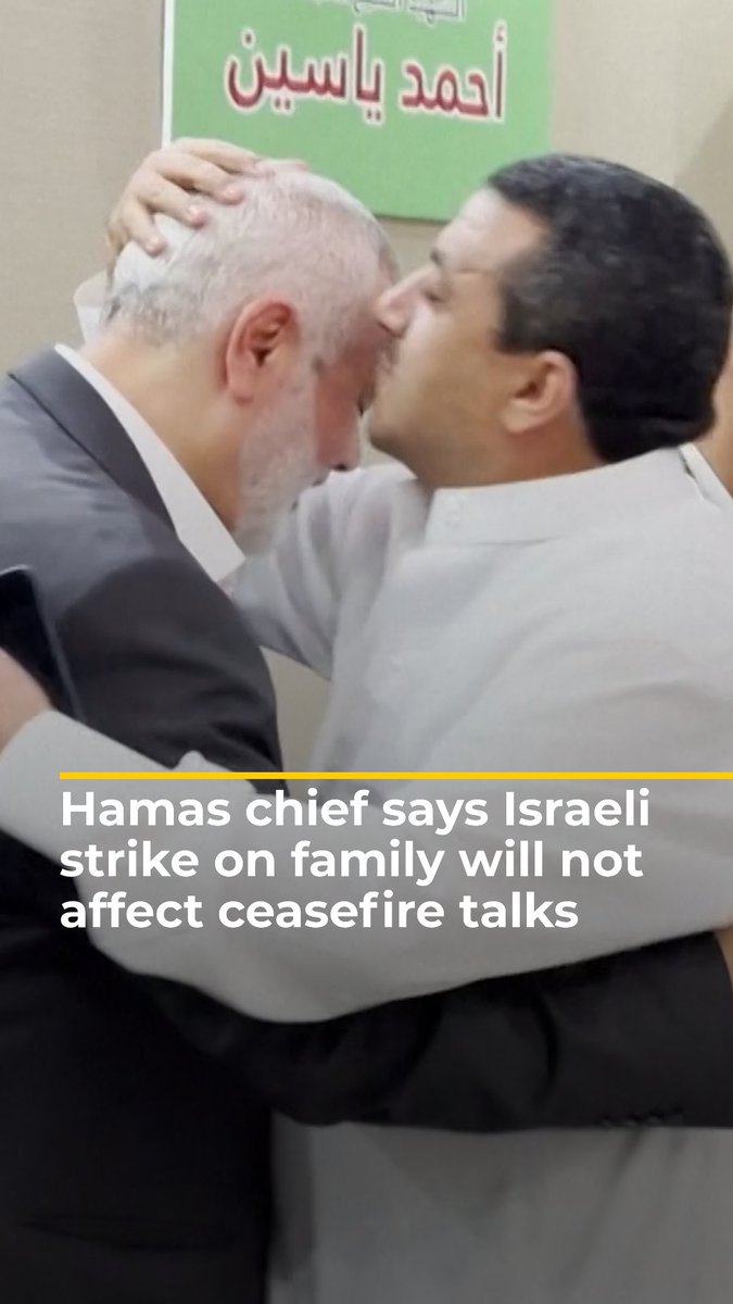 While receiving condolences in Qatar, Hamas chief Ismail Haniyeh said that his group is still working towards a ceasefire deal despite an Israeli airstrike killing three of his sons and four of his grandchildren in Gaza.