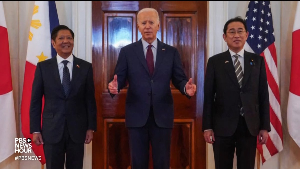 The first-ever trilateral summit between the U.S., the Philippines and Japan was held today in direct response to actions by China. Nick Schifrin reports.
