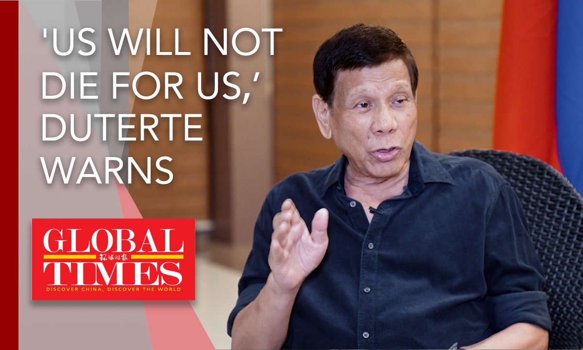 Former Philippine President Duterte warned that the US is trying to provoke a war between China and the Philippines and cautioned that the US will not risk American lives for Filipinos in an exclusive interview with the Global Times in Davao. He hopes that the Philippines can turn back from its detrimental path and resolve issues through dialogue and negotiation. #Exclusive #Duterte #Philippines