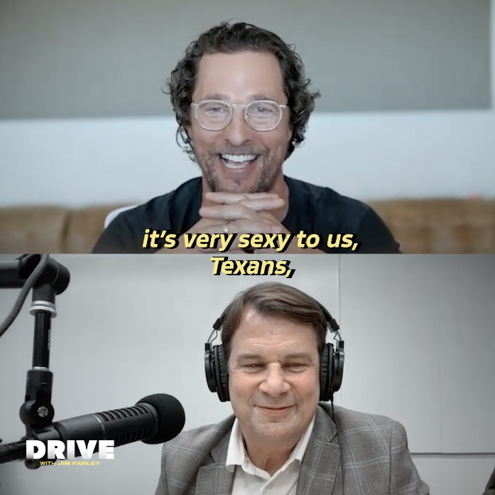 The love for trucks in Texas has always caught my attention. As a Texan himself, Matthew Matthew McConaughey explains why he thinks trucks are so popular. I think he nailed it! Catch the rest of the conversation on #DRIVEpod: