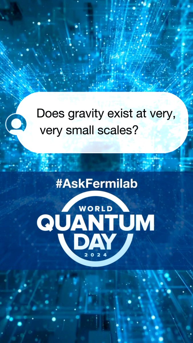 Does gravity exist at very, very small scales? Stay tuned all week as we answer more of your #quantum questions for World Quantum Day! #askfermilab #WorldQuantumDay #Physics #gravity DOE Office of Science