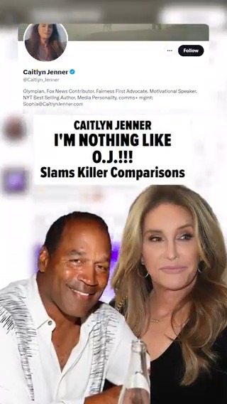 #CaitlynJenner is refusing to apologize for her blunt statement regarding O.J. Simpson's death, and she's calling out those who say she's just like him. Read the full story: