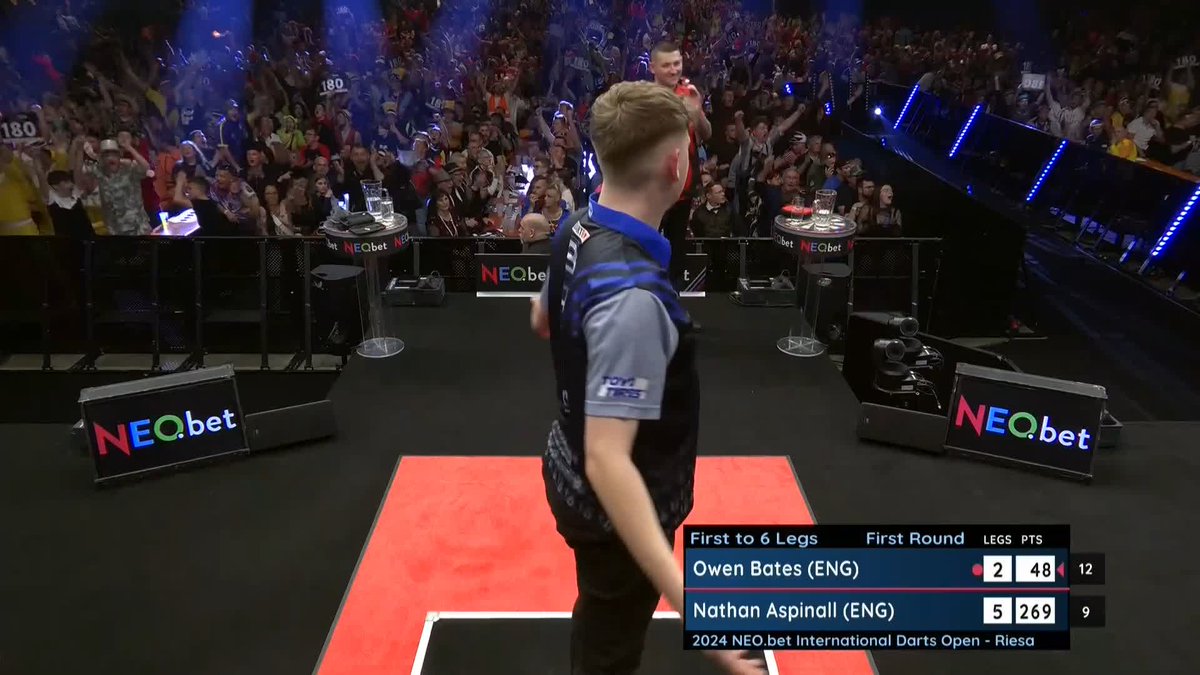 BATES REELS IN THE BIG FISH! 🎣 Owen Bates - take a bow! The youngster follows up a maximum with a spectacular 170 checkout to raise the roof here in Riesa! 📺 #ET3