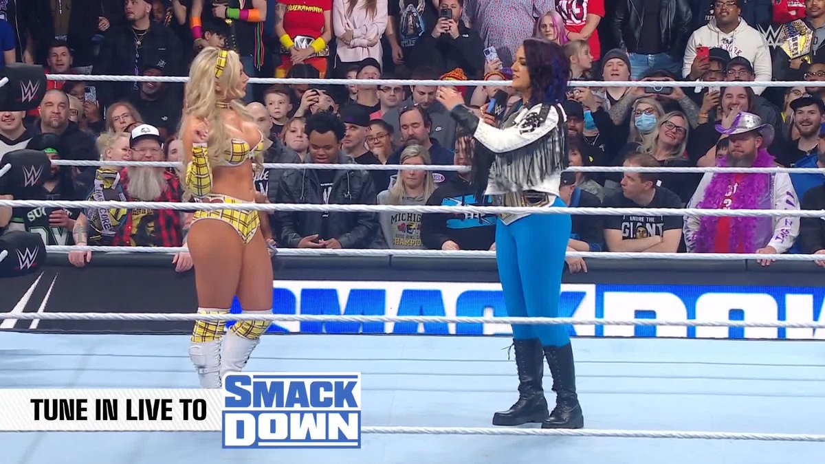 It's Tiffy Time! Tiffany Stratton just interrupted Bayley 👀 #SmackDown