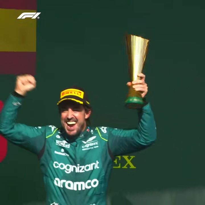 Eight podiums and counting... Fernando has loved lifting trophies with Aston Martin Aramco F1 Team 🤩 #F1 Fernando Alonso