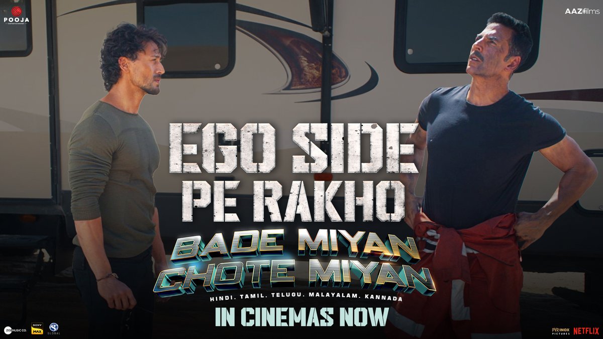 Ego side pe rakho, aur real action ka Mazza uthao! 😉 Book your tickets to experience it in 3D and IMAX IN CINEMAS now: #BadeMiyanChoteMiyan #BadeMiyanChoteMiyanInCinemasNow