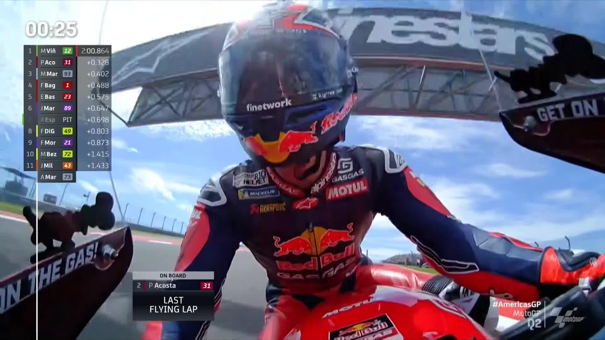 The rookie goes to the middle of the front row! 👏 Pedro Acosta! 🤯 #AmericasGP 🇺🇸