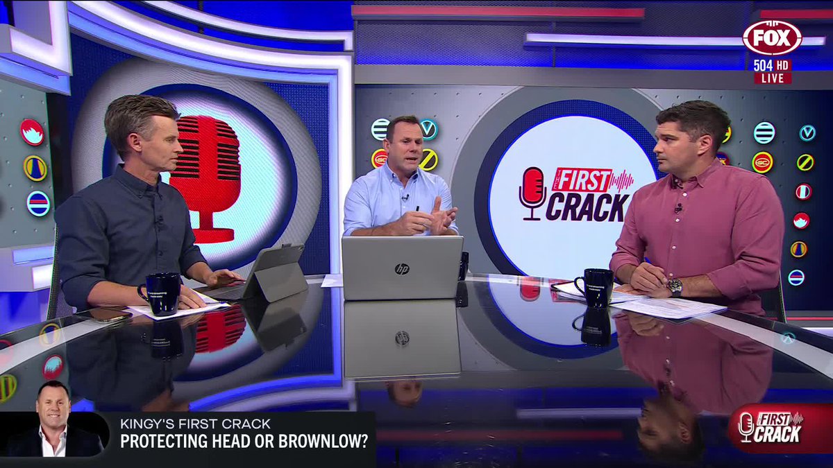 'Are we protecting the head, or protecting the brownlow?' David King goes hard at the lack of severe penalties for 'star factor' players. 📺Watch #FirstCrack on Ch. 504 or stream via Kayo Sports