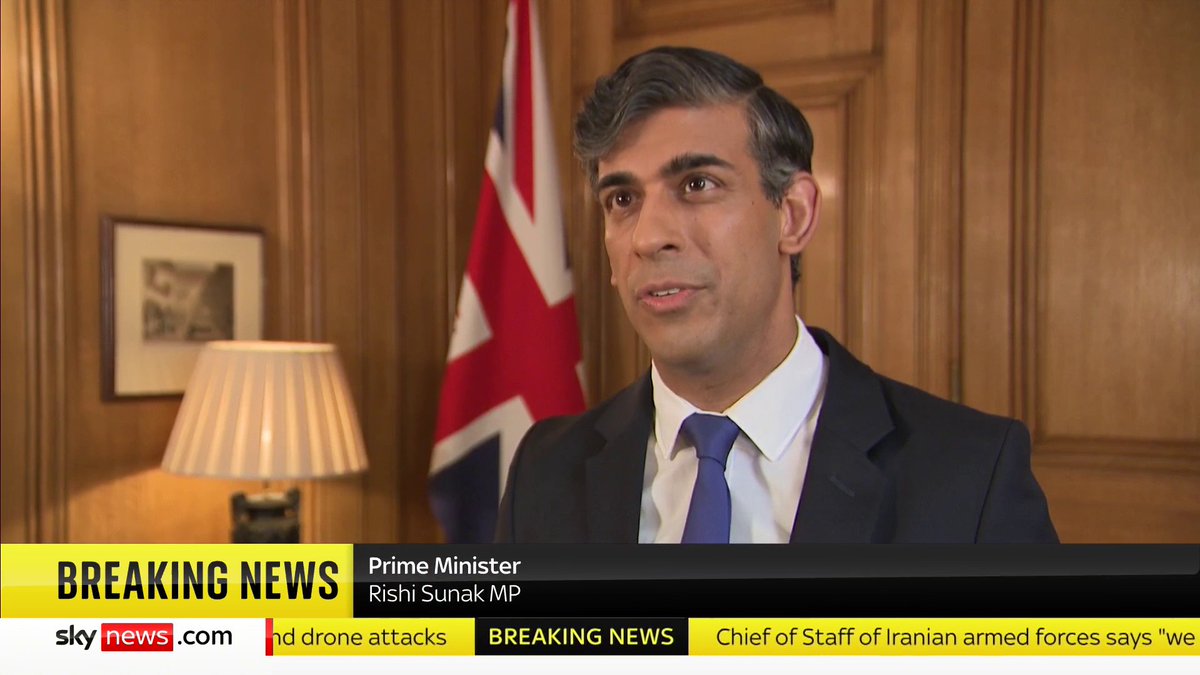 BREAKING: PM Rishi Sunak confirms the RAF shot down "a number" of Iranian attack drones overnight Latest: 📺 Sky 501, Virgin 602, Freeview 233 and YouTube