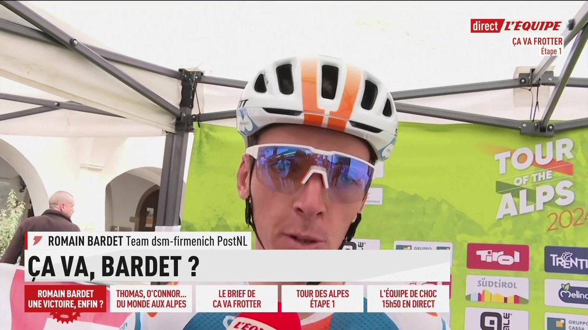 Romain Bardet est au départ du Tour des Alpes, « presque la course où [il] préfère aller de toute l'année » 📺💻📱 Et c'est à suivre toute la semaine en direct sur la chaine L'Équipe : #lequipeVELO #TouroftheAlps