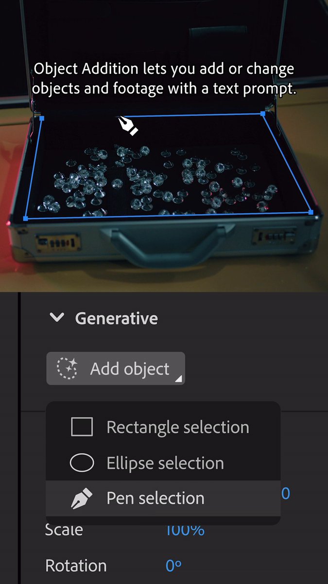 We're thrilled to announce breakthrough #GenerativeAI features powered by the new #AdobeFirefly video model. Take a sneak peek at Object Addition, Object Removal and Generative Extend. All coming soon to #PremierePro! 💥