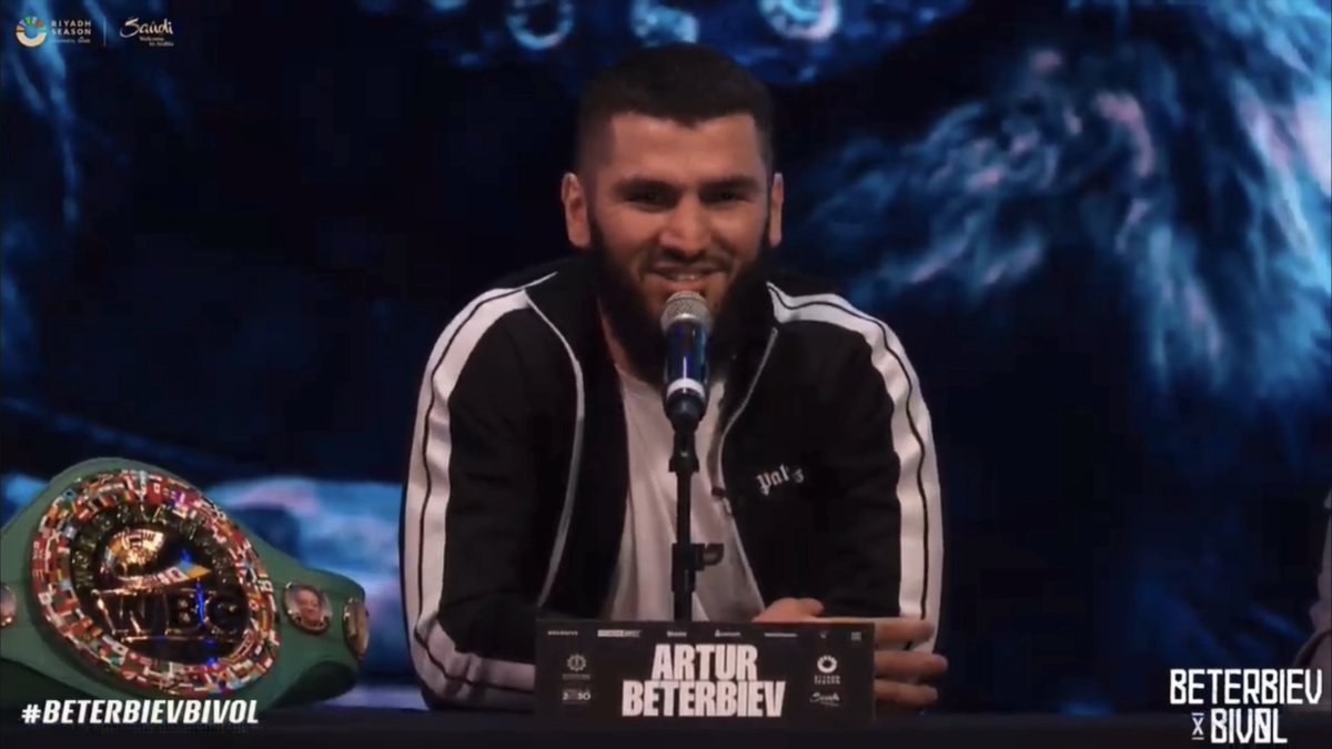 Artur Beterbiev with an ice cold message for Dmitry Bivol at their press conference ahead of June 1st… [🎥 Queensberry Promotions]