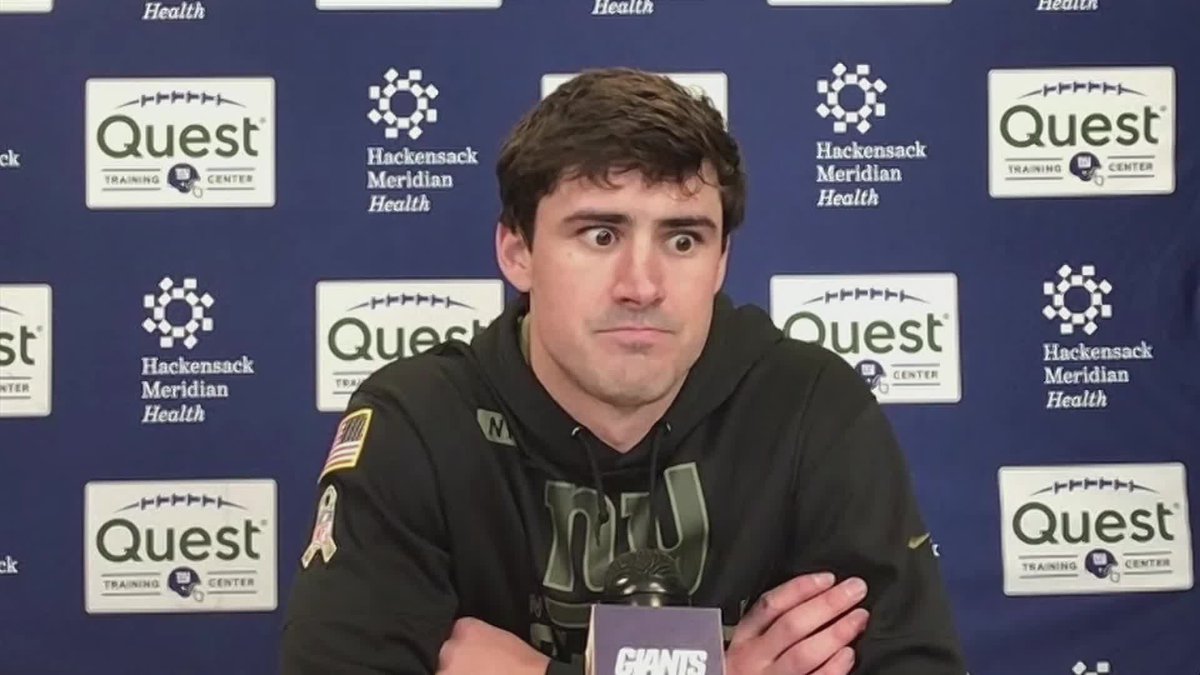 Daniel Jones press conference today, something appears to be seriously wrong 😳