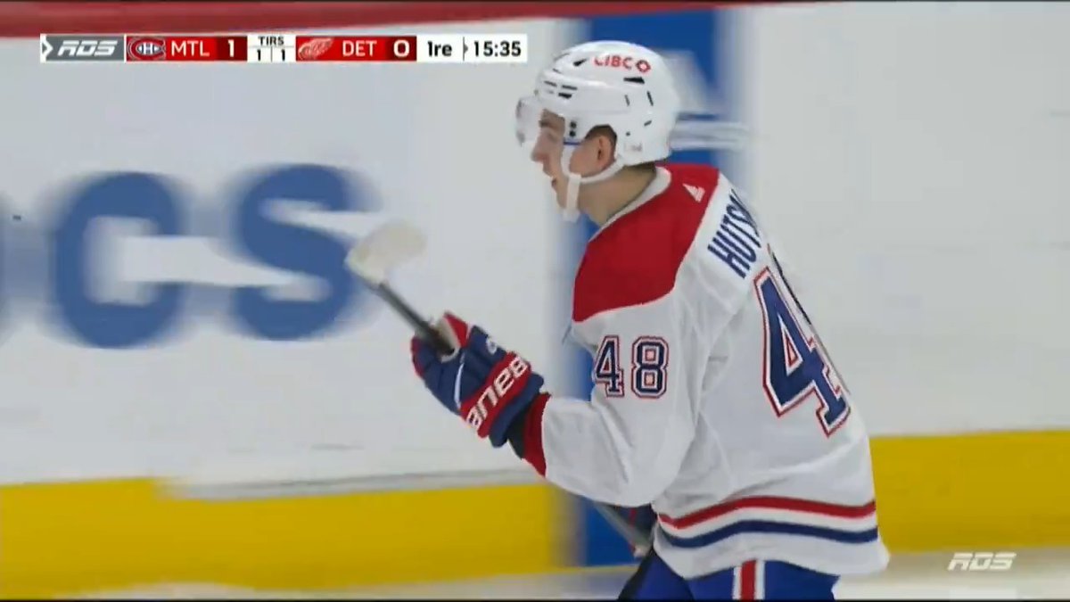 Un premier point pour Lane dans la LNH! 👏 Hutson’s 1st NHL point! #GoHabsGo