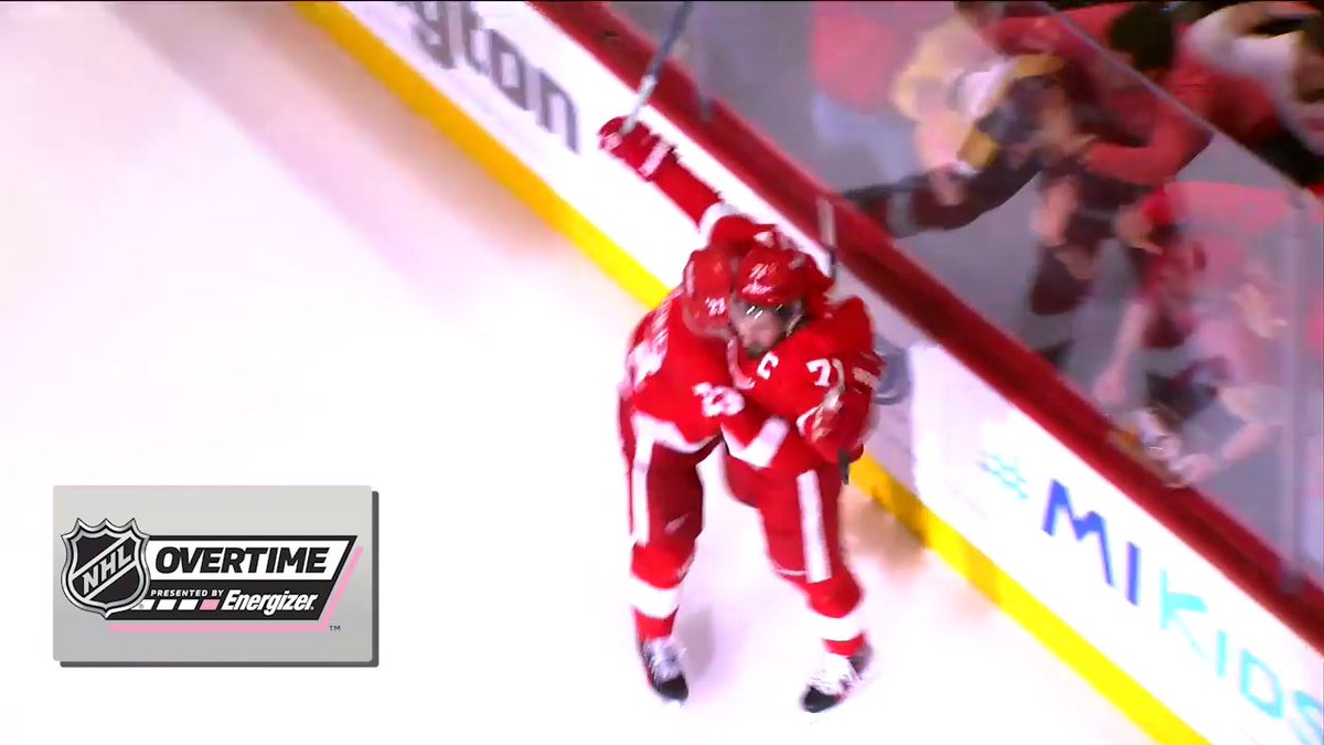 LUCAS RAYMOND, TWICE IS SO NICE! 🚨🚨 After netting the tying goal, Lucas Raymond secures a MASSIVE two points for the Detroit Red Wings with the Energizer overtime winner to keep them in the #StanleyCup Playoffs Wild Card race!