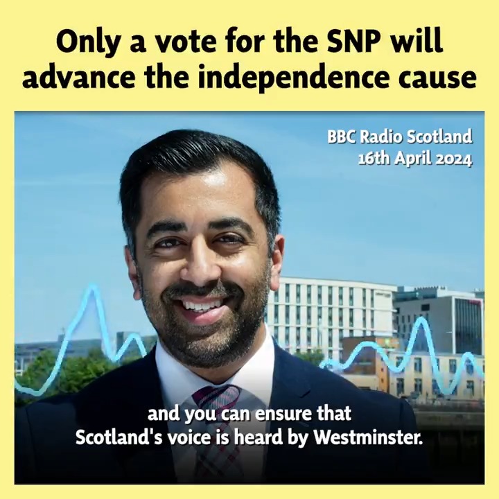 🏴󠁧󠁢󠁳󠁣󠁴󠁿 As the largest pro-independence party, at this General Election The SNP is best placed to: ✅ Advance the cause of independence ✅ Get rid of every Tory MP in Scotland ✅ Ensure Scotland's voice is heard 🗳️ If you believe in independence, vote The SNP.