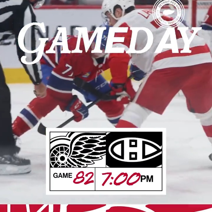 Game 82. #LGRW 🏒: 7:00 P.M. 📺: TV20 Detroit 📺: @BallySportsDET 📻: 97.1 The Ticket: