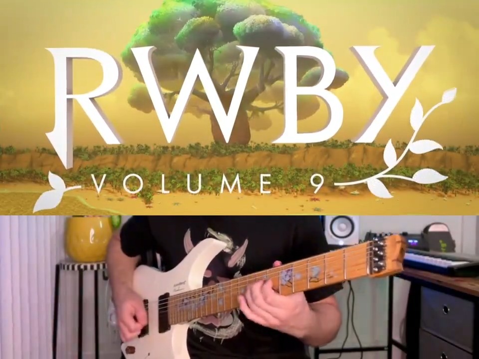 We love this video of Martin Gonzalez (co-composer of RWBY V9) killing it on guitar in the RWBY Volume 9 opening song 🤘🎸😍