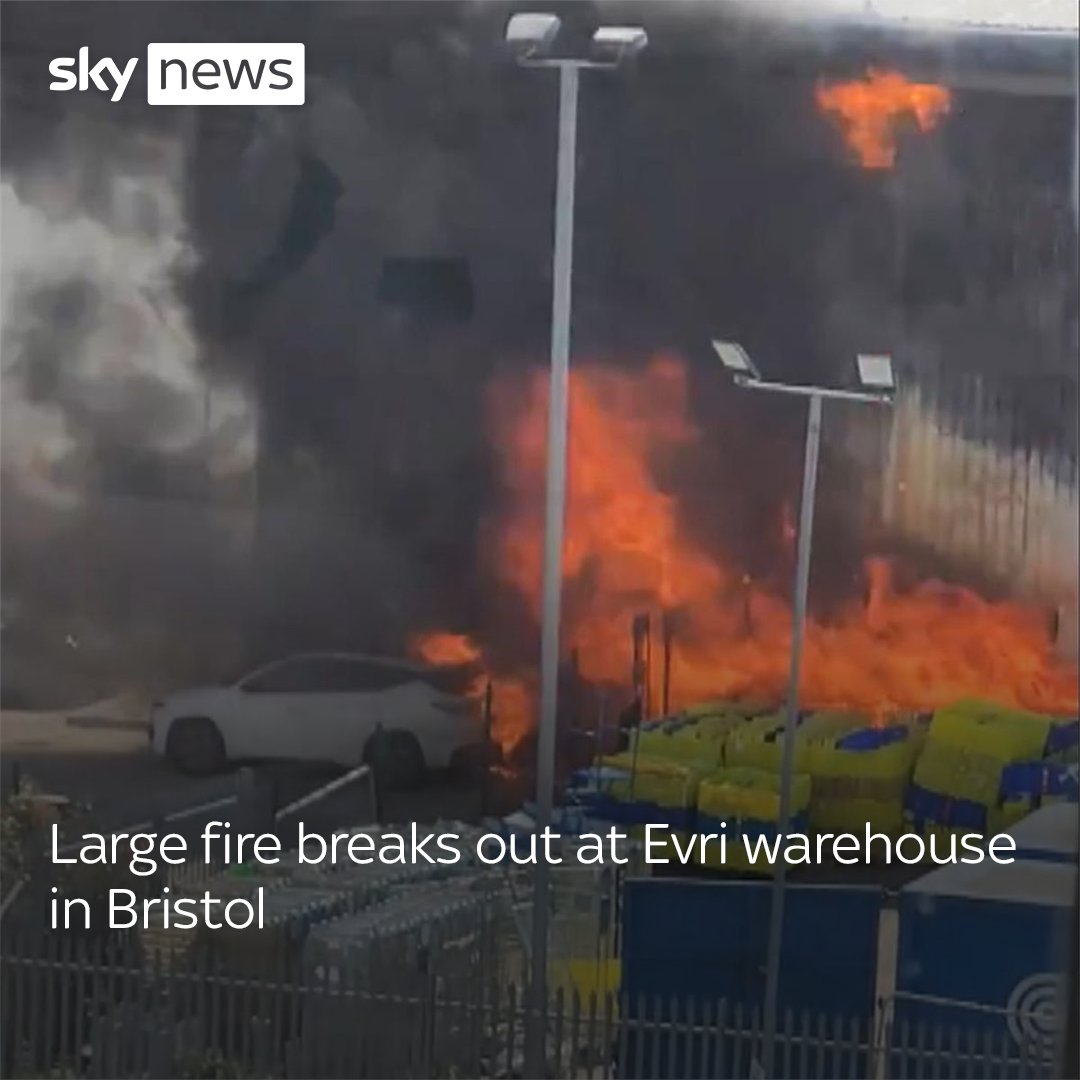 Parcel delivery company Evri confirmed the fire had broken out at their warehouse but said all of their workers were safe and that the fire had been contained. 16 fire engines were dispatched to tackle the large blaze, according to the Avon Fire and Rescue Service.