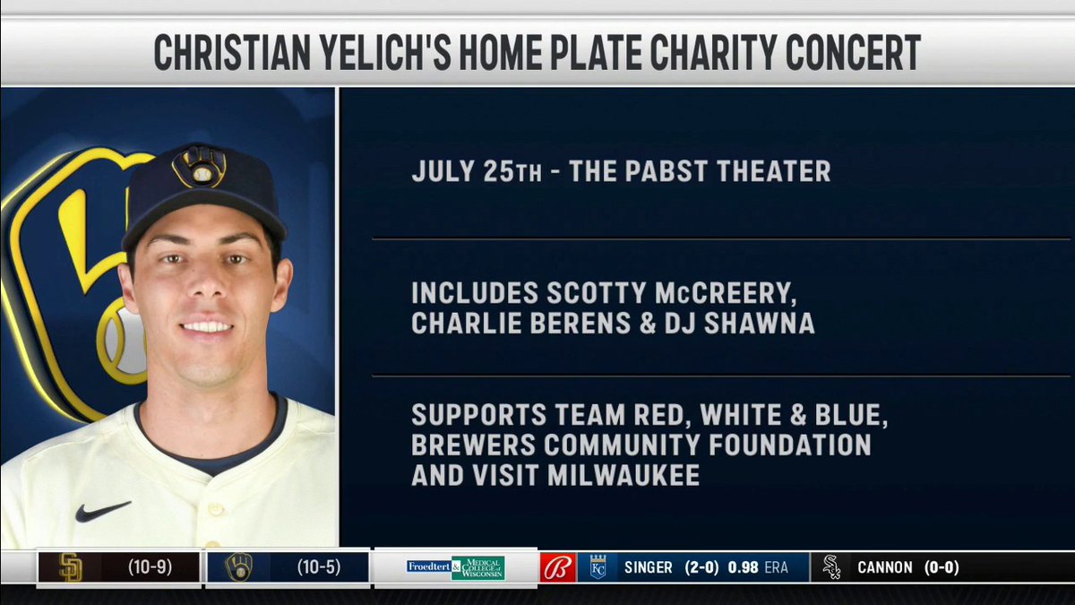 Christian Yelich's Home Plate charity concert is on July 25th at the Pabst Theater. Yelich spoke with Sophia Minnaert about this great event. #ThisIsMyCrew | #MLB
