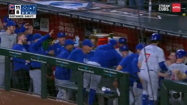 .Ian Happ's first homer of the season is a grand one. 😎 Cubs lead 11-8!