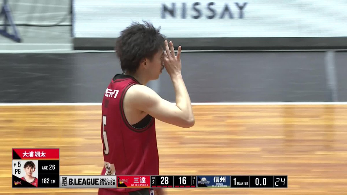 ロングブザビスリーを沈めてこのポーズ👀👌 大浦颯太 三遠ネオフェニックス🐤🔥SAN-EN NEOPHOENIX 📡バスケットLIVEで生配信中 #Bリーグ