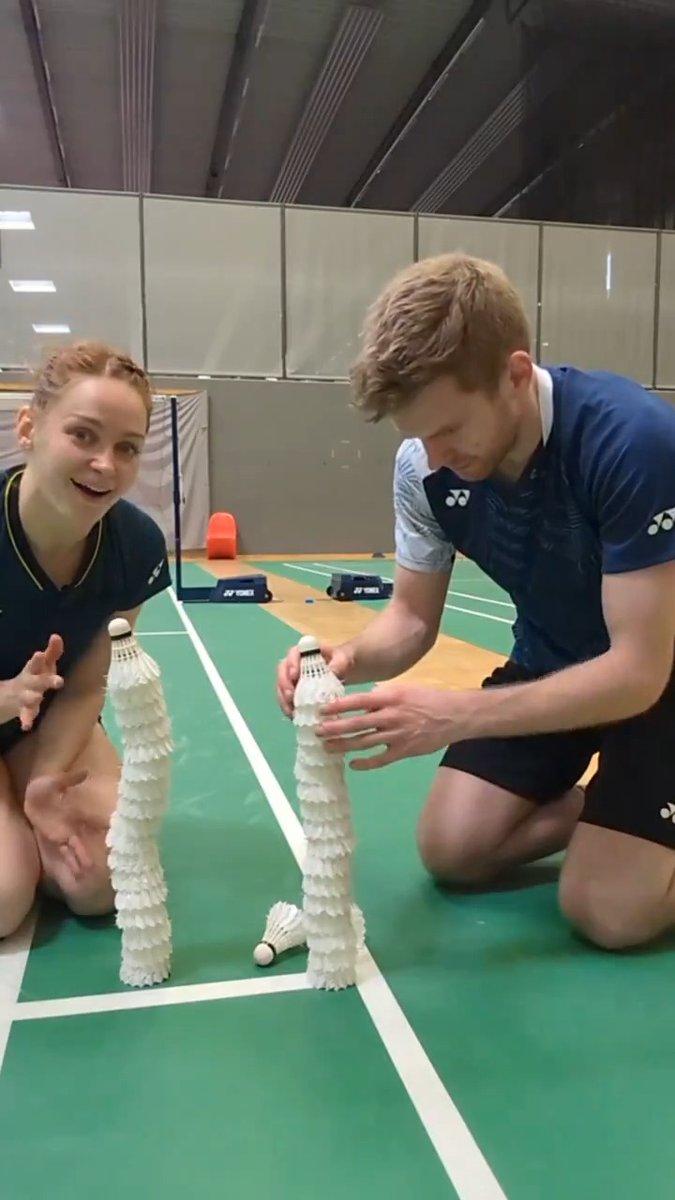 Counting down 1️⃣0️⃣0️⃣ days to go until Paris 2024. Lauren Smith and #Olympics bronze medallist, Marcus Ellis have created a #badminton-themed Eiffel Tower and we love it. 🫶 Join the fun! Grab some shuttles and start stacking your #Paris2024 tower. #SuperSmashSquad
