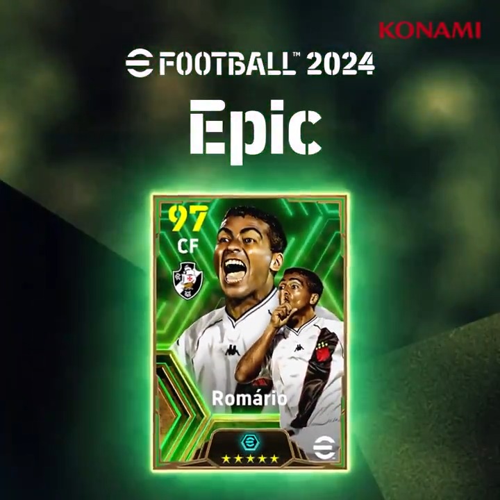 【Epic: Romário】 現役復帰を表明し話題のロマーリオが、 新たな選手特性 "ブースター”を持ち登場! ロマーリオ(シュート +2) ブラジルのレジェンドFWを獲得してゴールを量産しよう!