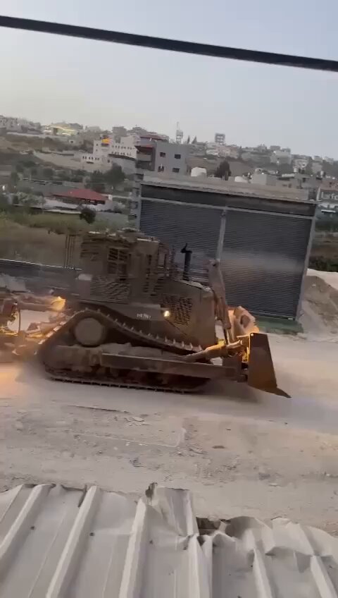 Depraved monsters beyond anything l've seen before. The Israel occupation army is destroying the infrastructure of Tulkarem camp during their invasion of the city.