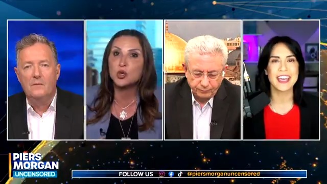 "Would you want your government to go and save your baby?" Outgoing Deputy Mayor of Jerusalem Fleur Hassan-Nahoum asks the question of Francesca Fiorentini in tonight's debate 👇 📺 Piers Morgan | פלר חסן נחום Fleur Hassan-Nahoum | Mustafa Barghouti @Mustafa_Barghouti | Francesca Fiorentini