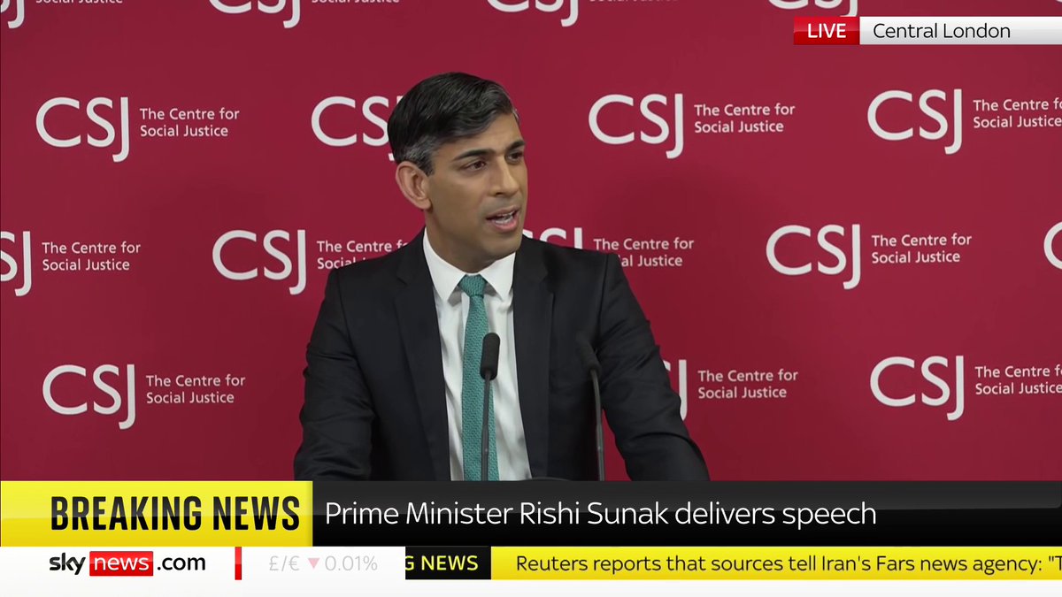BREAKING: Rishi Sunak delivers a speech on his plans to overhaul the UK benefits system. "It is a fundamental duty of government to make sure hard work is always rewarded", he says. Latest: 📺 Sky 501, Virgin 602, Freeview 233 and YouTube