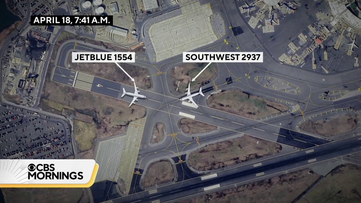 CLOSE CALL: A JetBlue flight from Washington to Boston began to take off at the same time a Southwest jet was crossing the same runway. The two planes stopped moments before a potential collision.