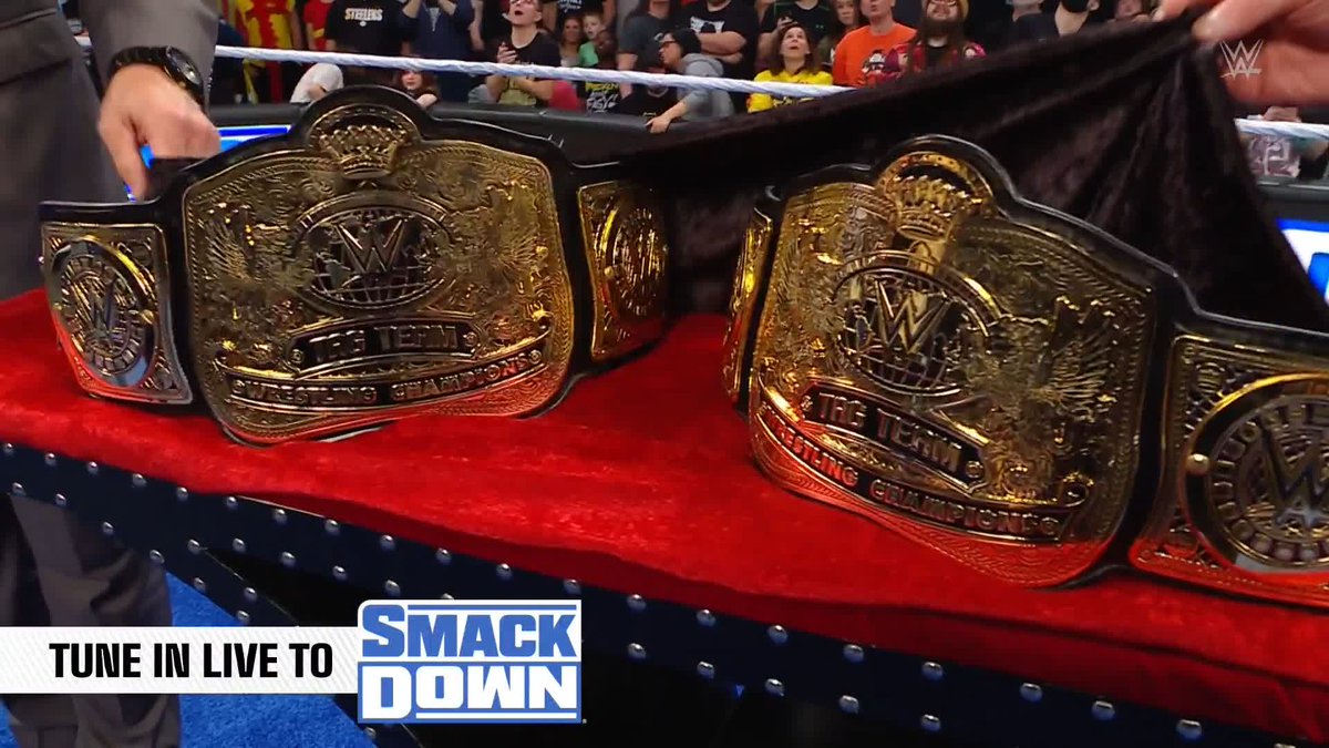 WOW! Triple H just unveiled the NEW WWE Tag Team Championships! 🤩🏆 Austin Theory and Grayson Waller's titles just got a huge upgrade! #SmackDown