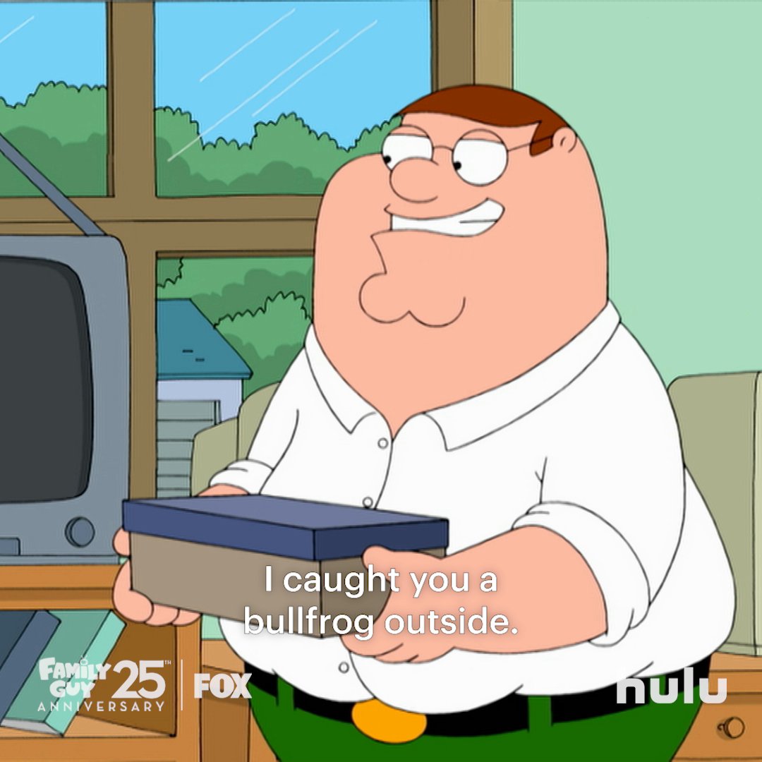 join our year-long celebration of family guy's 25th anniversary! 🎉 all episodes streaming now on Hulu. #familyguy25