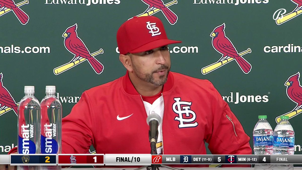 Marmol on Goldschmidt and frustrations at the plate: "He's less worried about just his performance, obviously he wants it to improve, but he feels like he's letting some of the guys down and that's what drives him. Yeah, he's highly frustrated." #STLCards